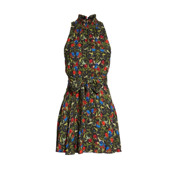 Alice + Olivia Dita Smocked Neck Floral Print Dress - Picture 5 of 5